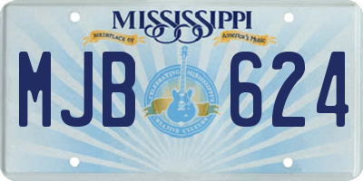 MS license plate MJB624