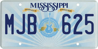 MS license plate MJB625