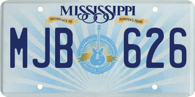 MS license plate MJB626