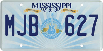 MS license plate MJB627