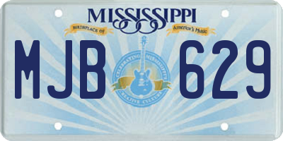 MS license plate MJB629