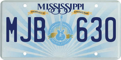 MS license plate MJB630