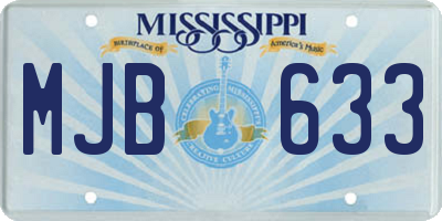 MS license plate MJB633