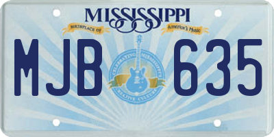 MS license plate MJB635
