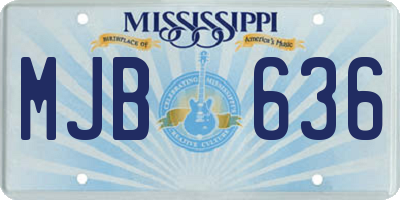 MS license plate MJB636