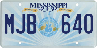 MS license plate MJB640