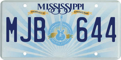 MS license plate MJB644