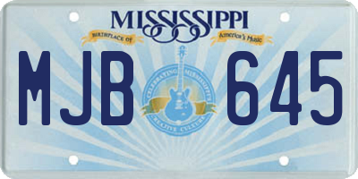 MS license plate MJB645