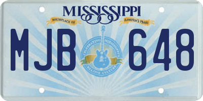 MS license plate MJB648