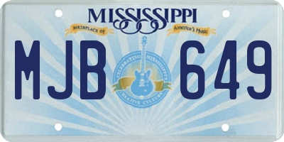 MS license plate MJB649