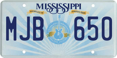 MS license plate MJB650