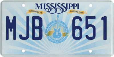 MS license plate MJB651