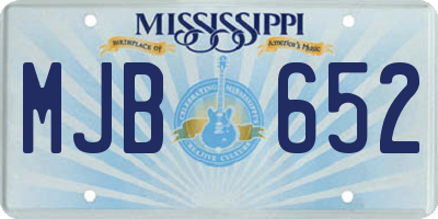 MS license plate MJB652
