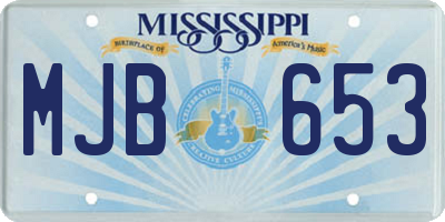 MS license plate MJB653