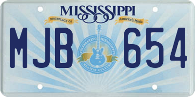 MS license plate MJB654