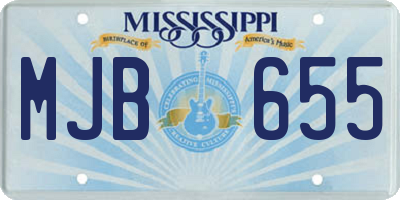 MS license plate MJB655