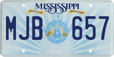 MS license plate MJB657