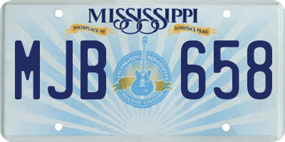MS license plate MJB658