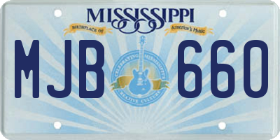 MS license plate MJB660