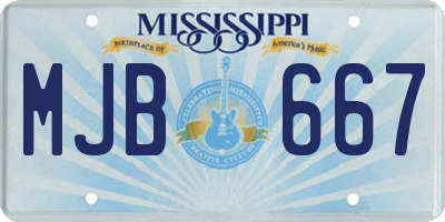 MS license plate MJB667