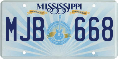 MS license plate MJB668