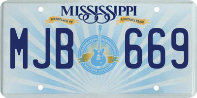 MS license plate MJB669