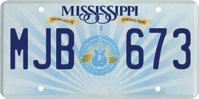 MS license plate MJB673