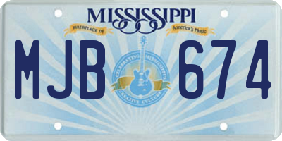 MS license plate MJB674