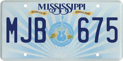 MS license plate MJB675