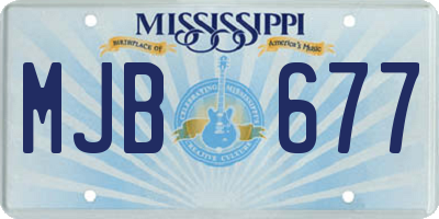 MS license plate MJB677