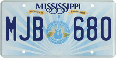 MS license plate MJB680