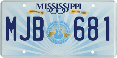 MS license plate MJB681