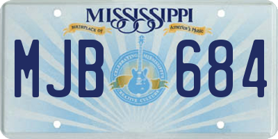 MS license plate MJB684
