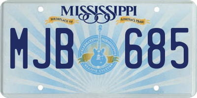 MS license plate MJB685