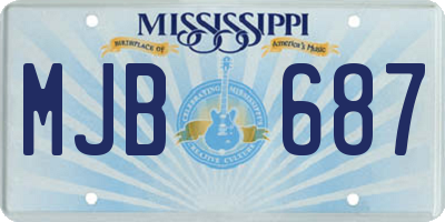 MS license plate MJB687