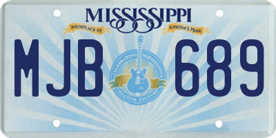 MS license plate MJB689
