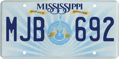 MS license plate MJB692