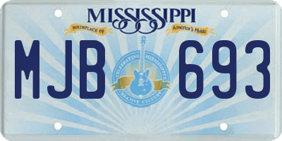 MS license plate MJB693