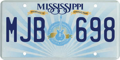 MS license plate MJB698