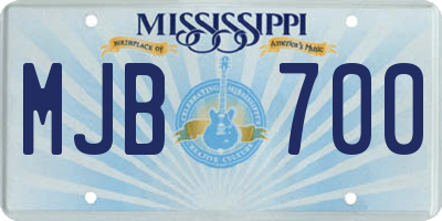 MS license plate MJB700
