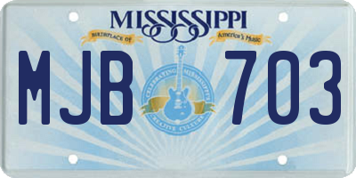 MS license plate MJB703