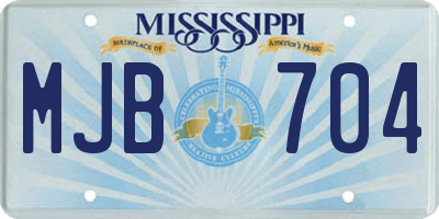 MS license plate MJB704