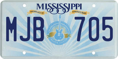 MS license plate MJB705