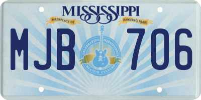 MS license plate MJB706