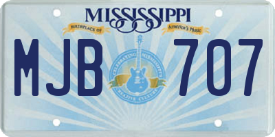 MS license plate MJB707
