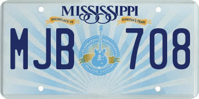 MS license plate MJB708