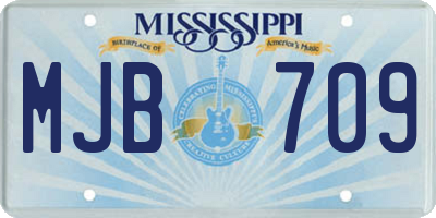 MS license plate MJB709