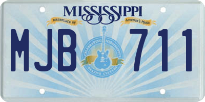MS license plate MJB711