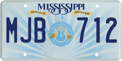 MS license plate MJB712