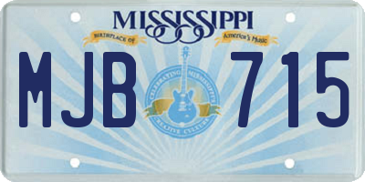 MS license plate MJB715